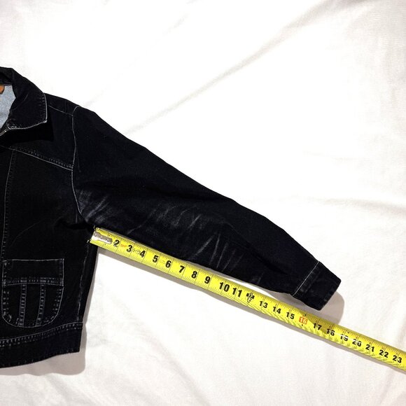 LEE Women's Sueded Finish Jacket S/M Black Distressed - Picture 7 of 9